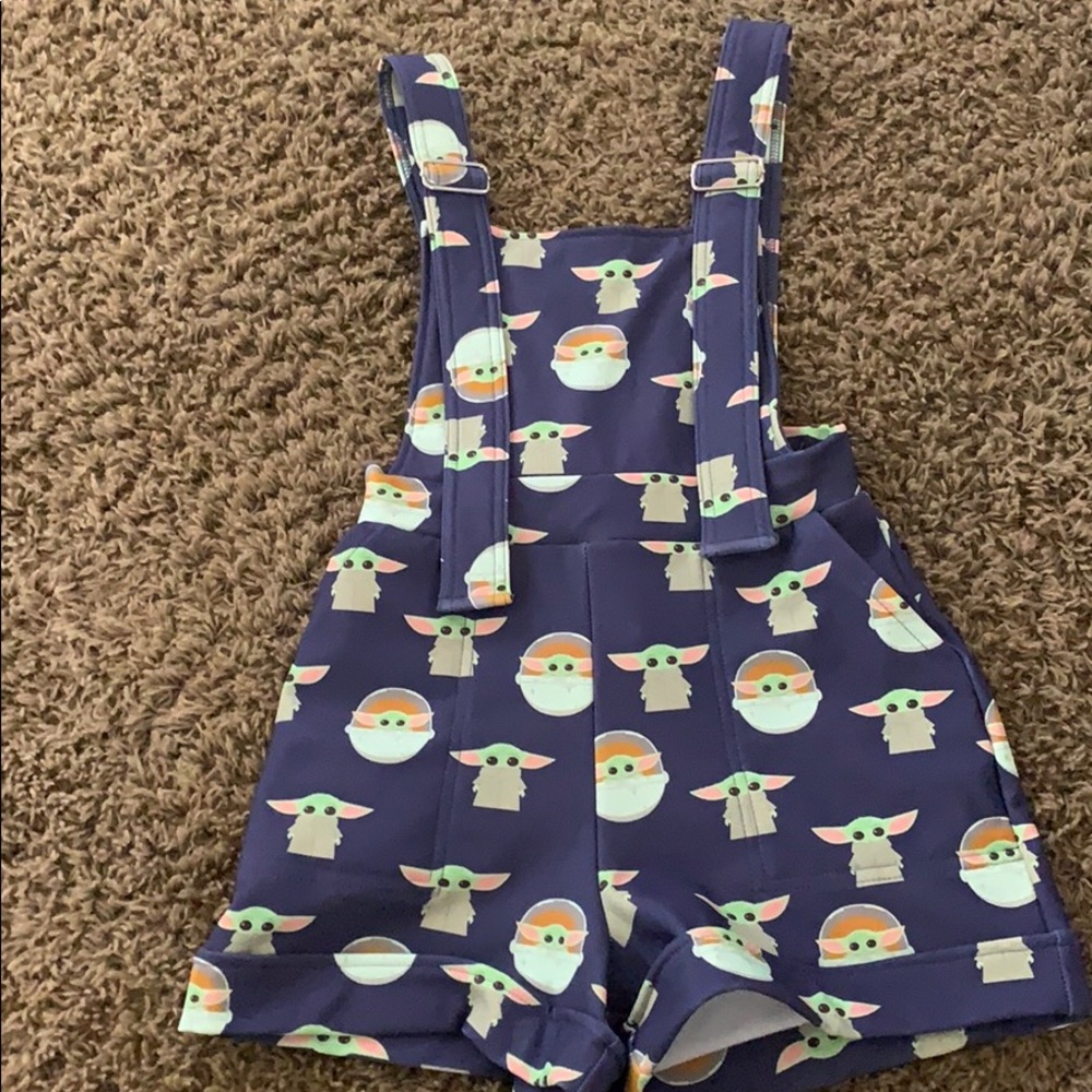 Blackmilk baby yoda overalls XS SOLD OUT